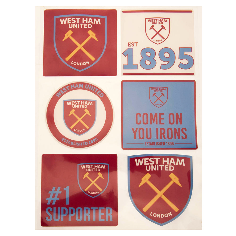 West Ham United Car Decal Set (Pack of 6)
