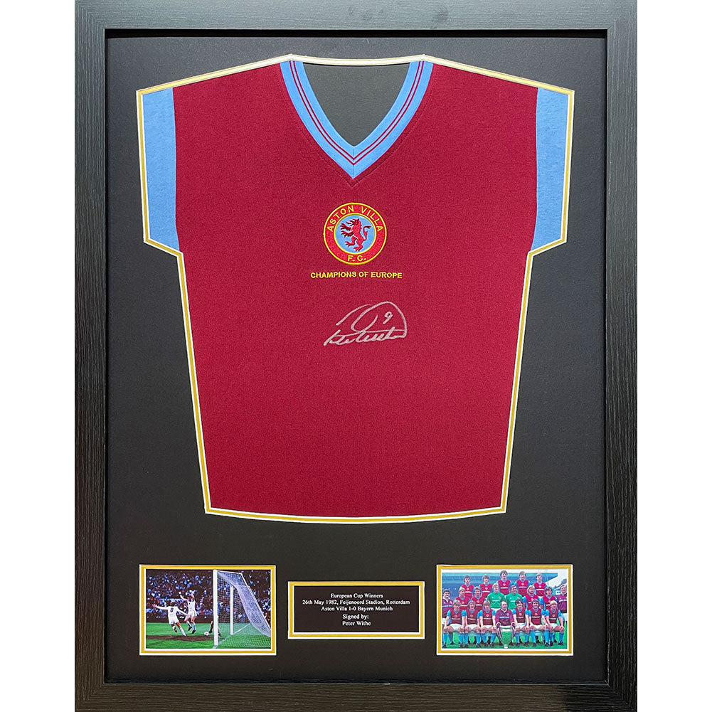 Withe Signed Aston Villa Shirt (Framed)