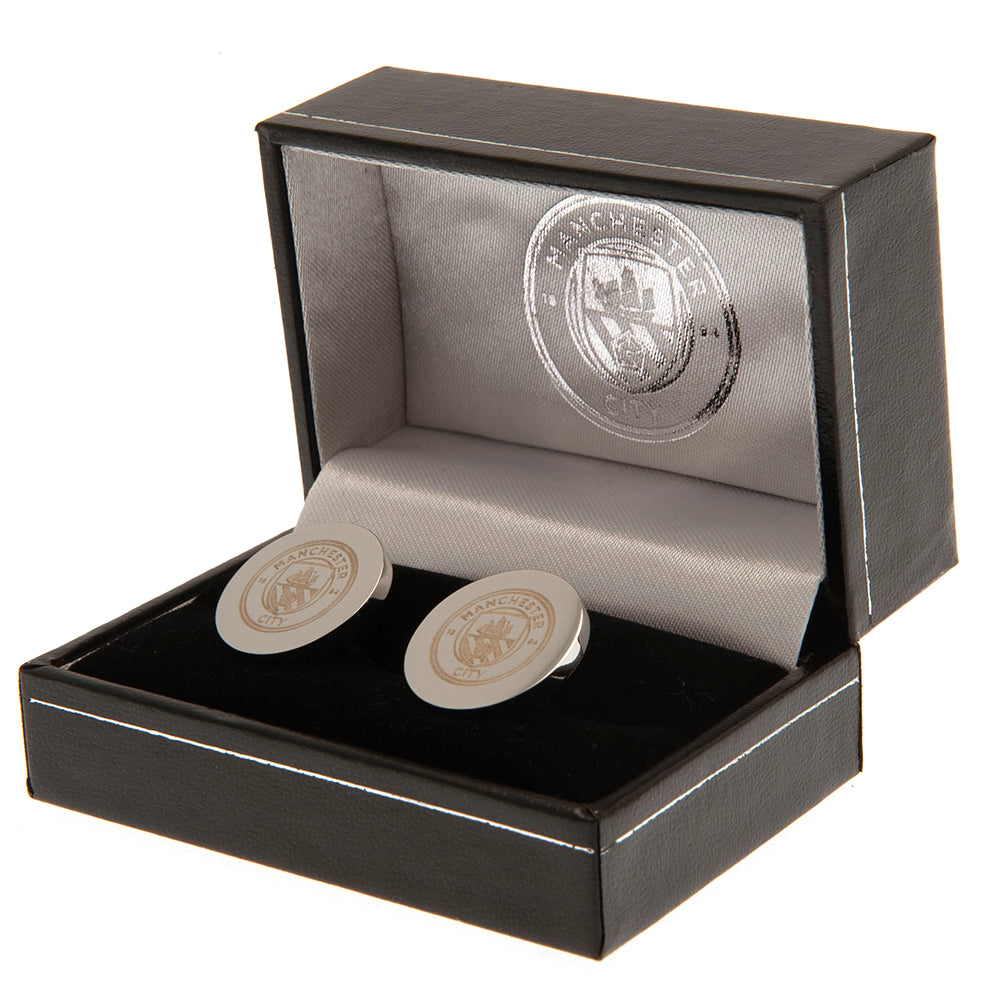 Manchester City Stainless Steel Round Cufflinks