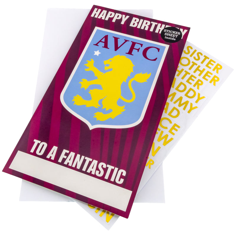 Aston Villa Personalised Birthday Card