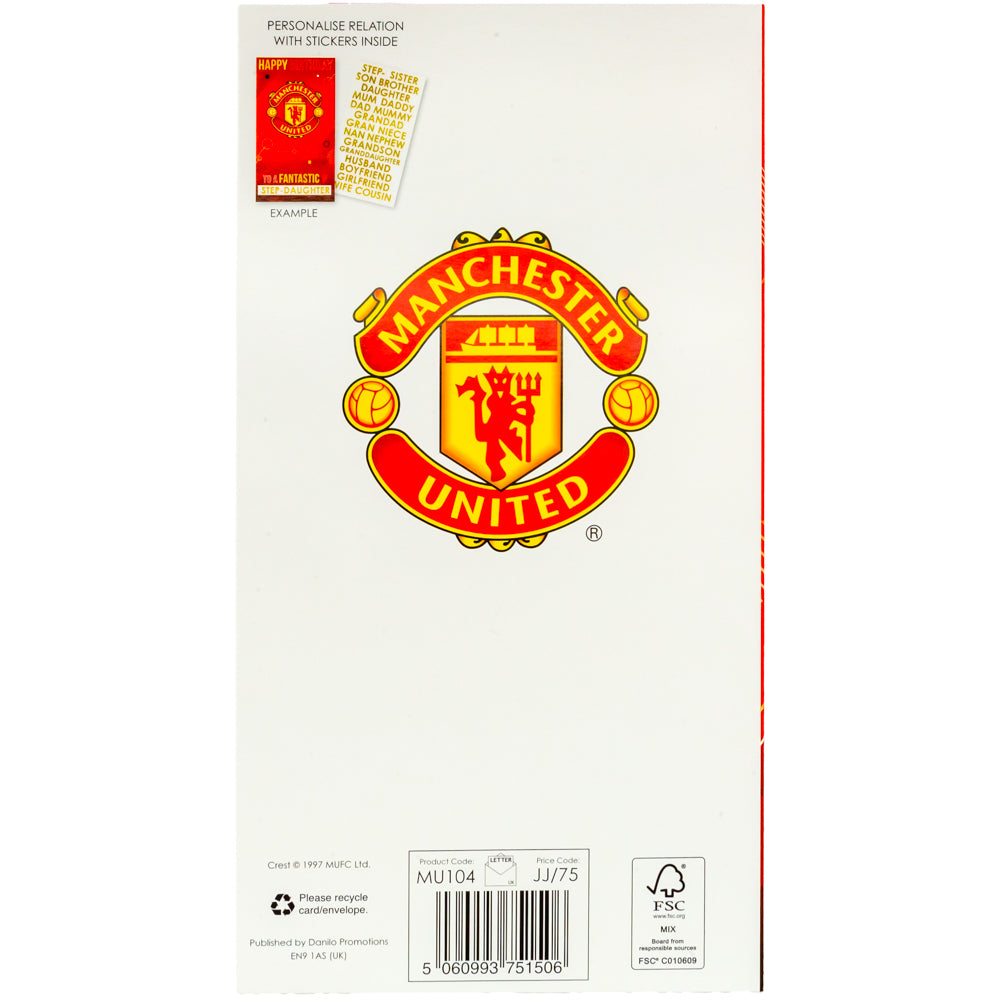 Manchester United Personalised Birthday Card