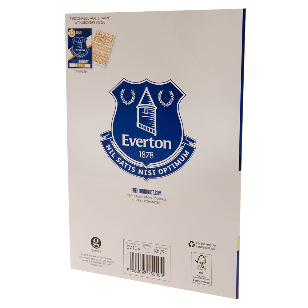 Everton Birthday Card With Stickers
