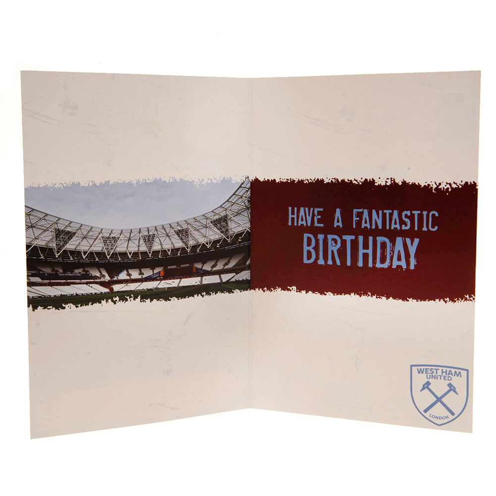 West Ham United Birthday Card With Stickers