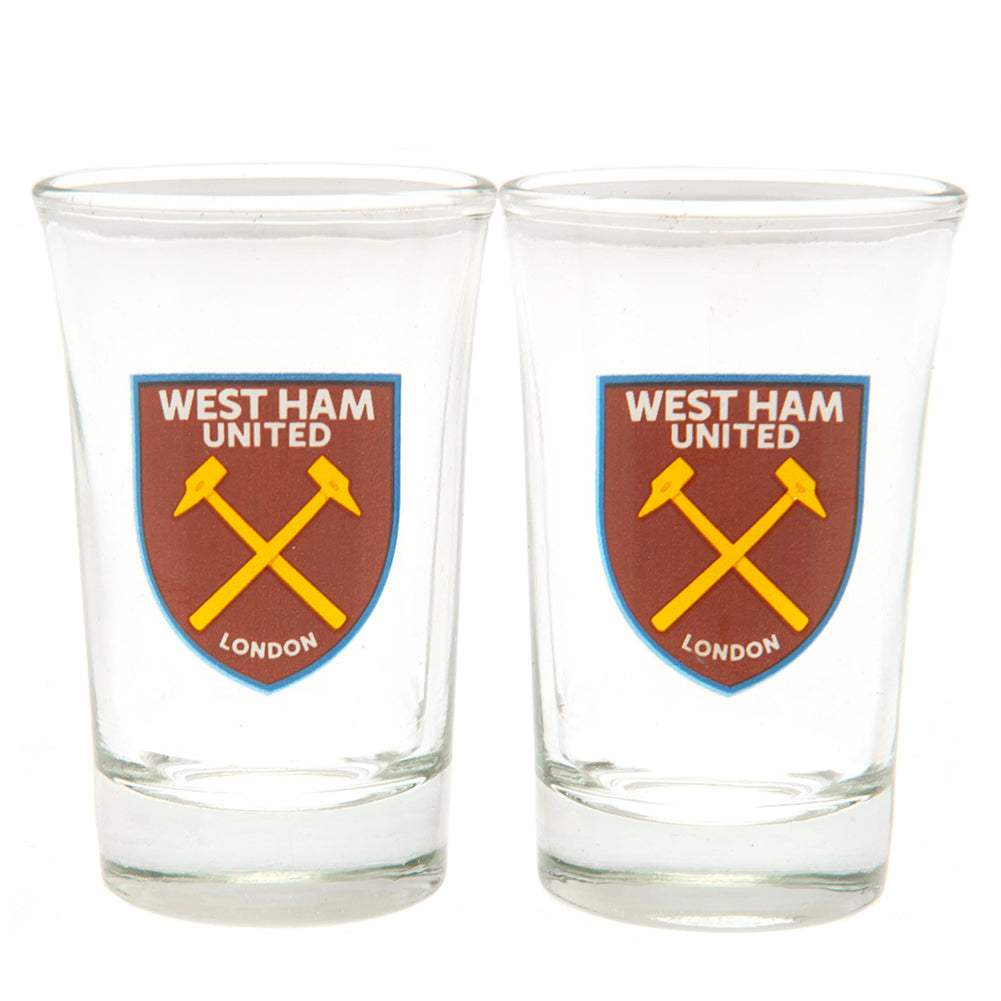 West Ham United Shot Glass Set (Pack of 2)