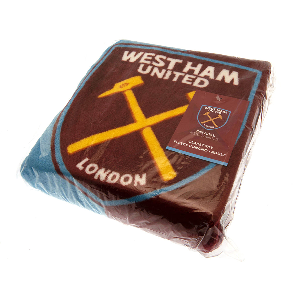 West Ham United Poncho Blanket Adults