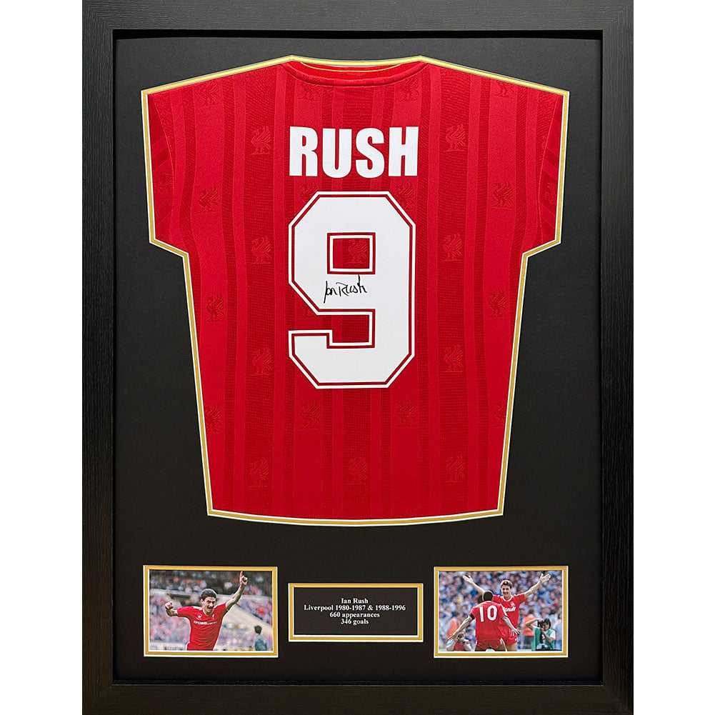 Rush Signed Liverpool Shirt (Framed)