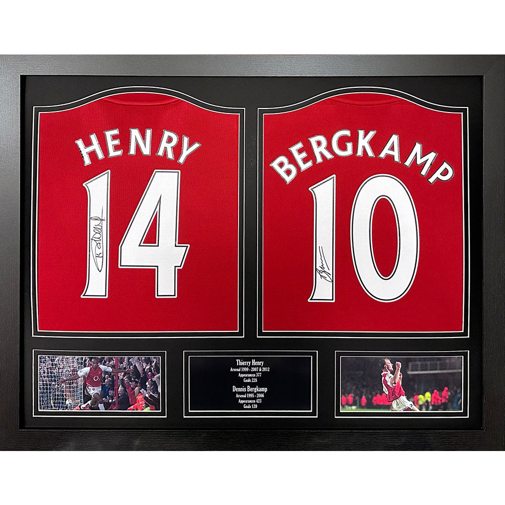 Bergkamp & Henry Signed Arsenal Shirts (Dual Framed)