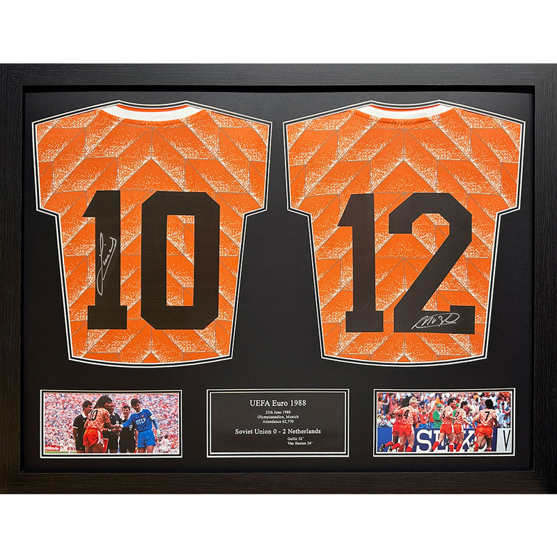 Gullit & Van Basten Signed Netherlands Shirts (Dual Framed)