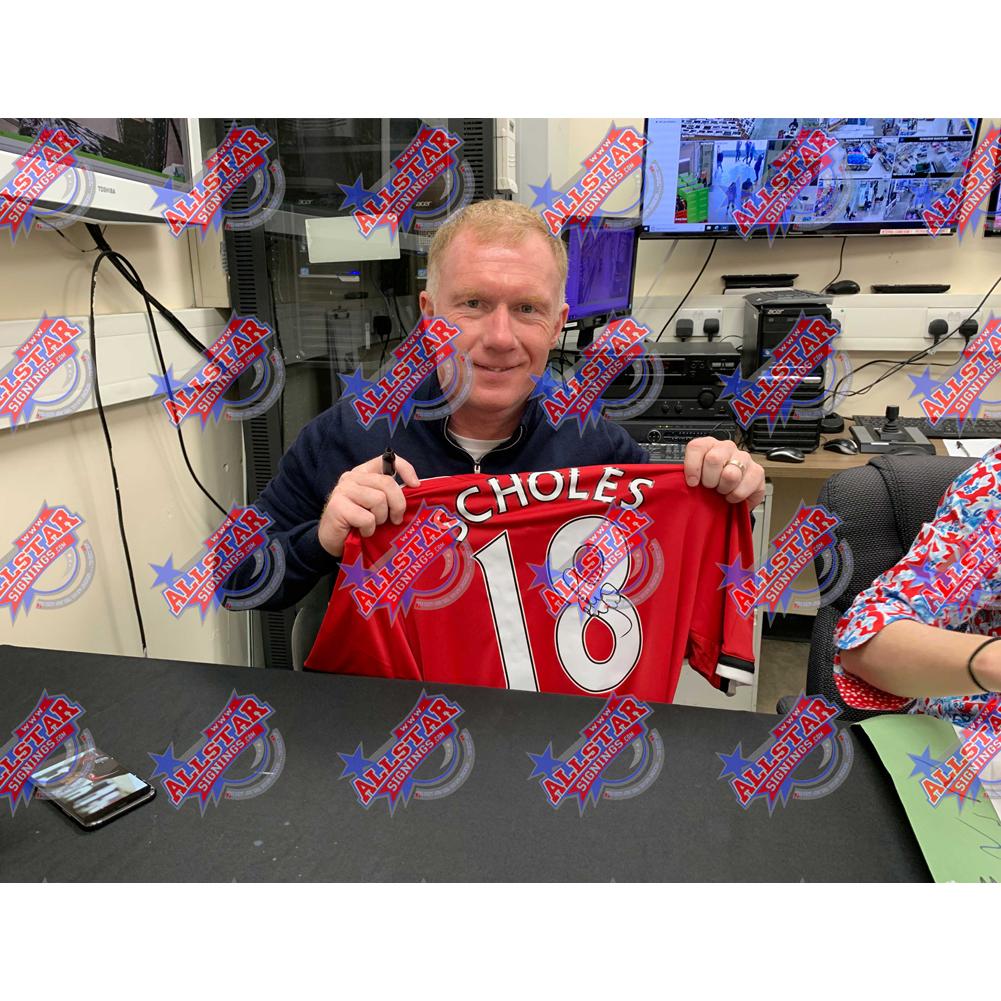 Manchester United FC Scholes Signed Shirt (Framed)