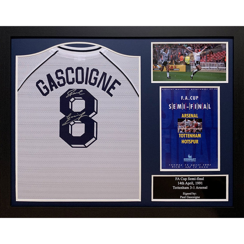 Tottenham Hotspur FC Gascoigne Signed Shirt (Framed)