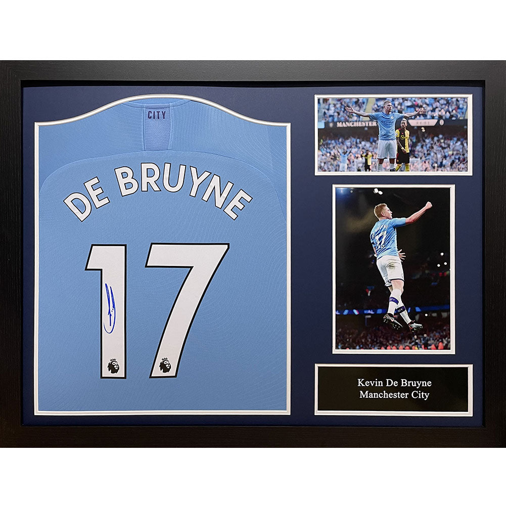 Manchester City FC De Bruyne Signed Shirt (Framed)