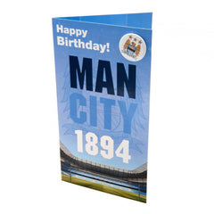 Manchester City FC Birthday Card & Badge EST
