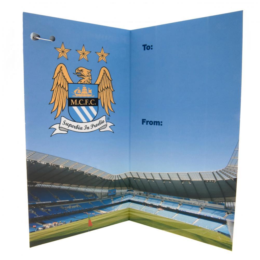Manchester City FC Birthday Card & Badge EST