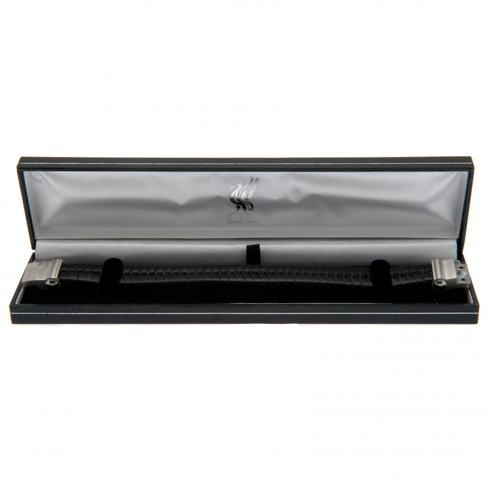 Liverpool FC Single Plait Leather Bracelet