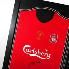 Liverpool FC Gerrard Signed Shirt Istanbul (Framed)