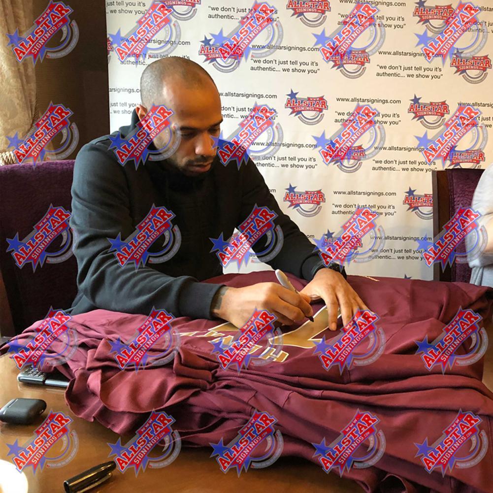 Arsenal FC Henry Signed Shirt Redcurrant (Framed)