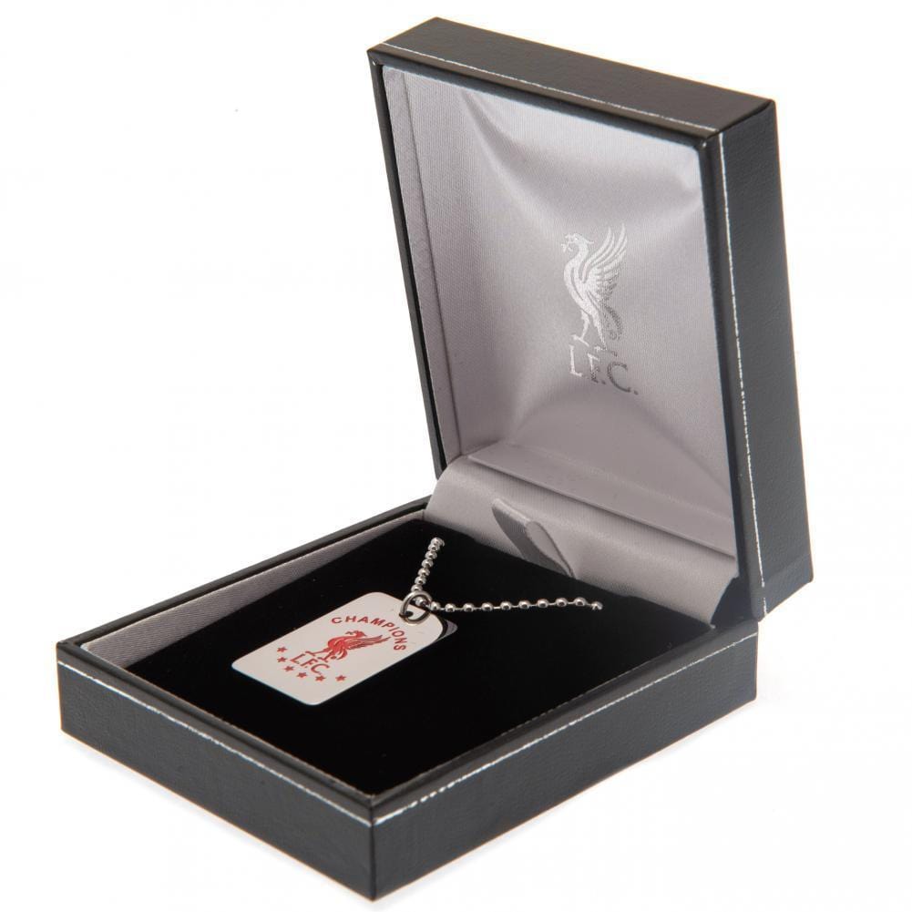 Liverpool FC Champions Of Europe Colour Crest Dog Tag & Chain