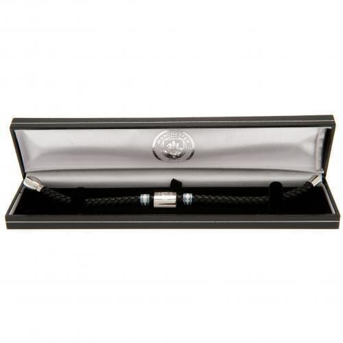 Manchester City FC Colour Ring Leather Bracelet