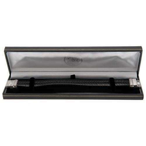 Celtic FC Single Plait Leather Bracelet