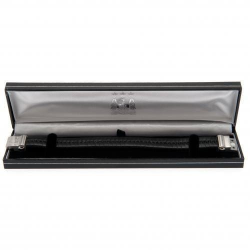 Manchester City FC Single Plait Leather Bracelet EC