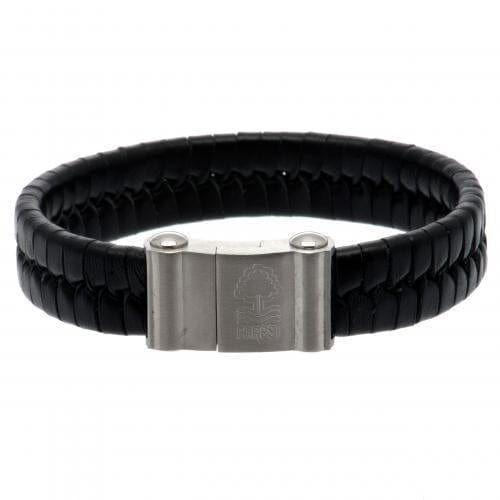 Nottingham Forest FC Single Plait Leather Bracelet