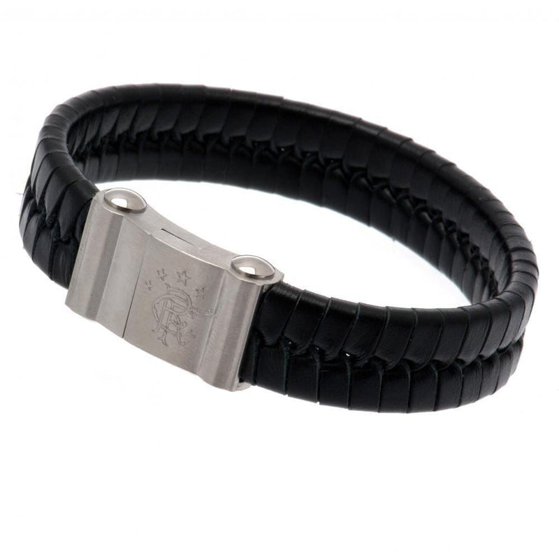 Rangers FC Single Plait Leather Bracelet