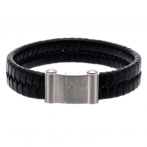 Rangers FC Single Plait Leather Bracelet