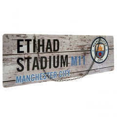Manchester City FC Rustic Garden Sign