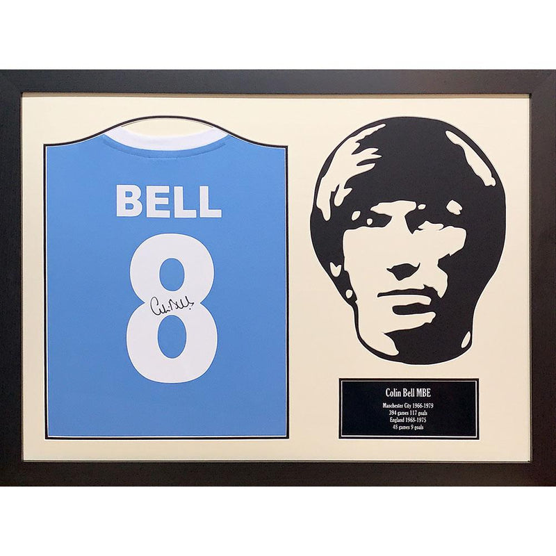 Manchester City FC Bell Signed Shirt Silhouette