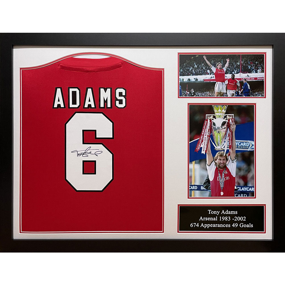 Arsenal FC Adams Retro Signed Shirt (Framed)