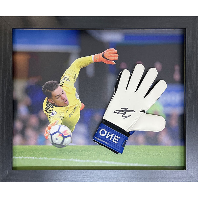 Manchester City FC Ederson Signed Glove (Framed)