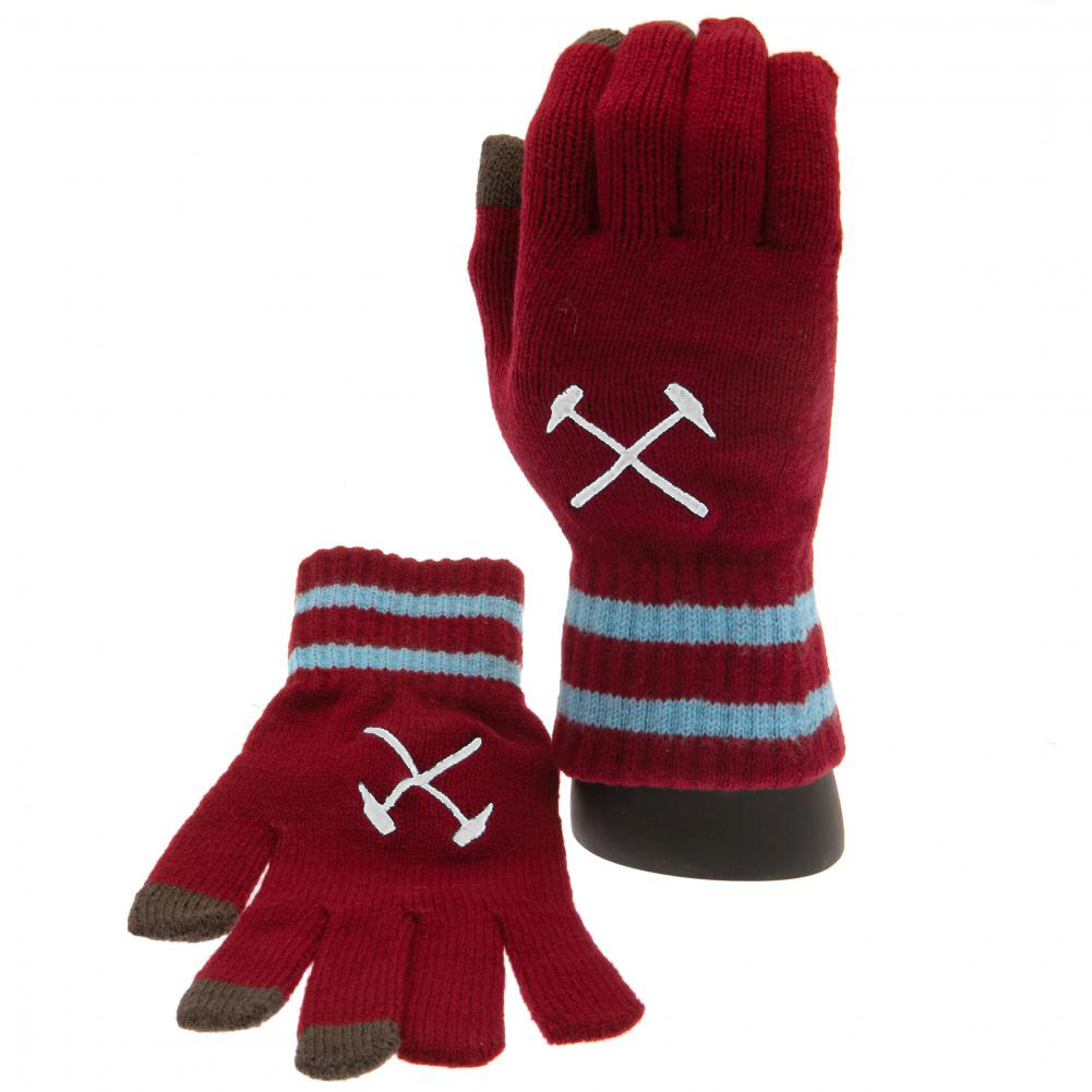West Ham United FC Touchscreen Knitted Gloves Youths