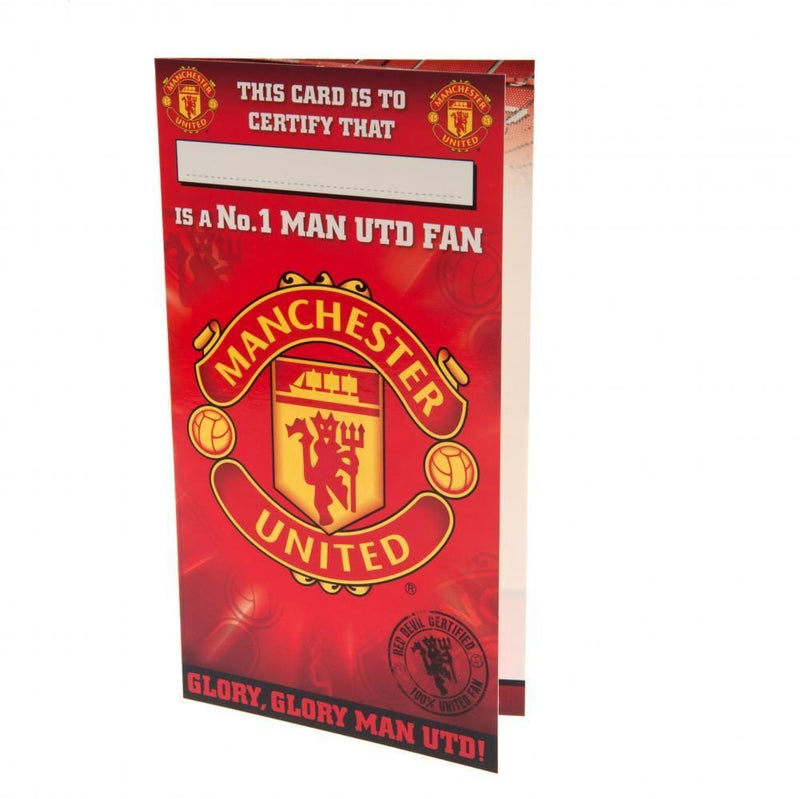 Manchester United FC Birthday Card No 1 Fan - Sporty Magpie