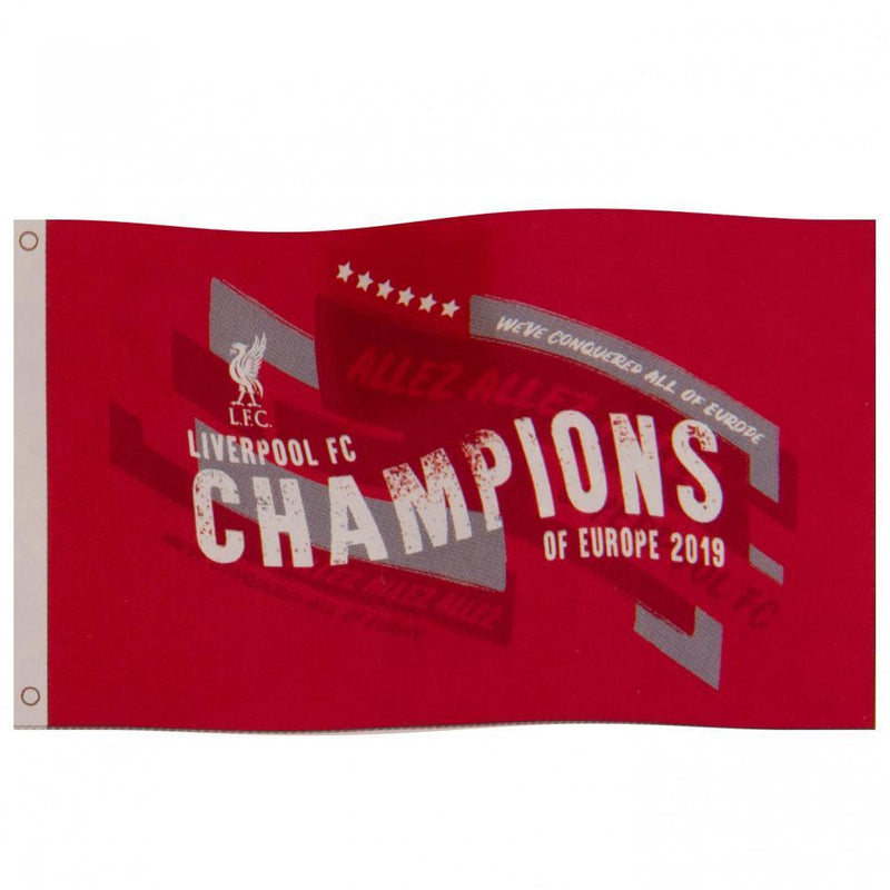 Liverpool FC Champions Of Europe Flag - Sporty Magpie