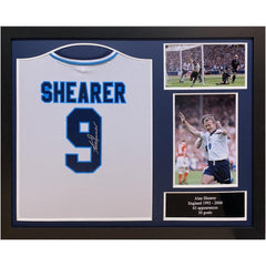 England FA Shearer Signed Shirt (Framed) - Sporty Magpie