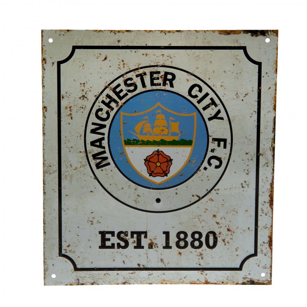 Manchester City FC Retro Logo Sign - Sporty Magpie
