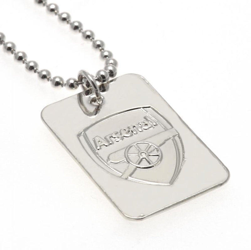 Arsenal FC Silver Plated Dog Tag & Chain - Sporty Magpie