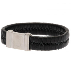 Fulham FC Single Plait Leather Bracelet - Sporty Magpie