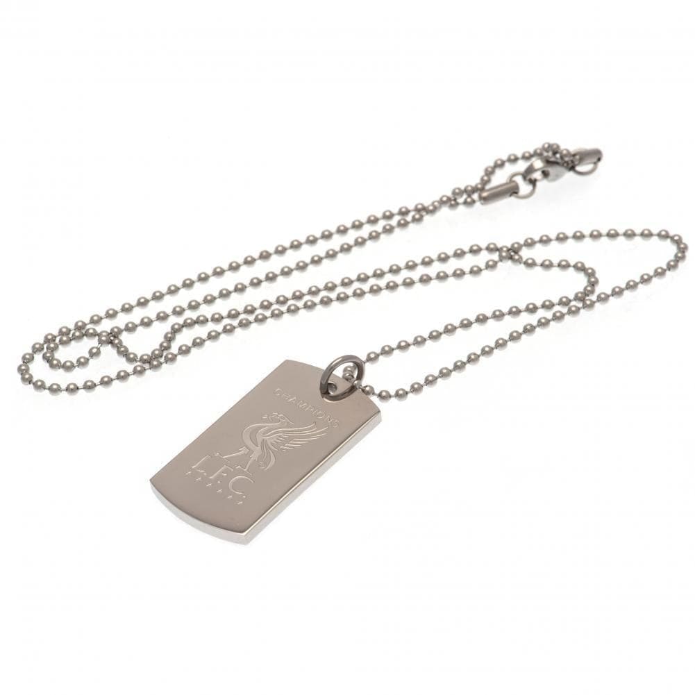 Liverpool FC Champions Of Europe Engraved Dog Tag & Chain - Sporty Magpie