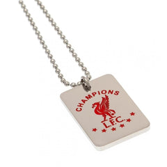 Liverpool FC Champions Of Europe Colour Crest Dog Tag & Chain - Sporty Magpie