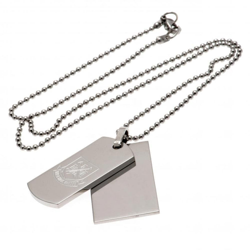 West Ham United FC Double Dog Tag & Chain CT - Sporty Magpie
