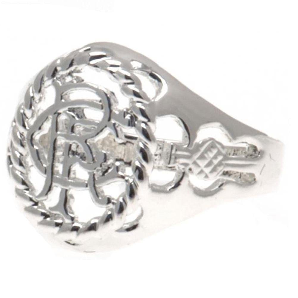Rangers FC Silver Plated Crest Ring - Sporty Magpie