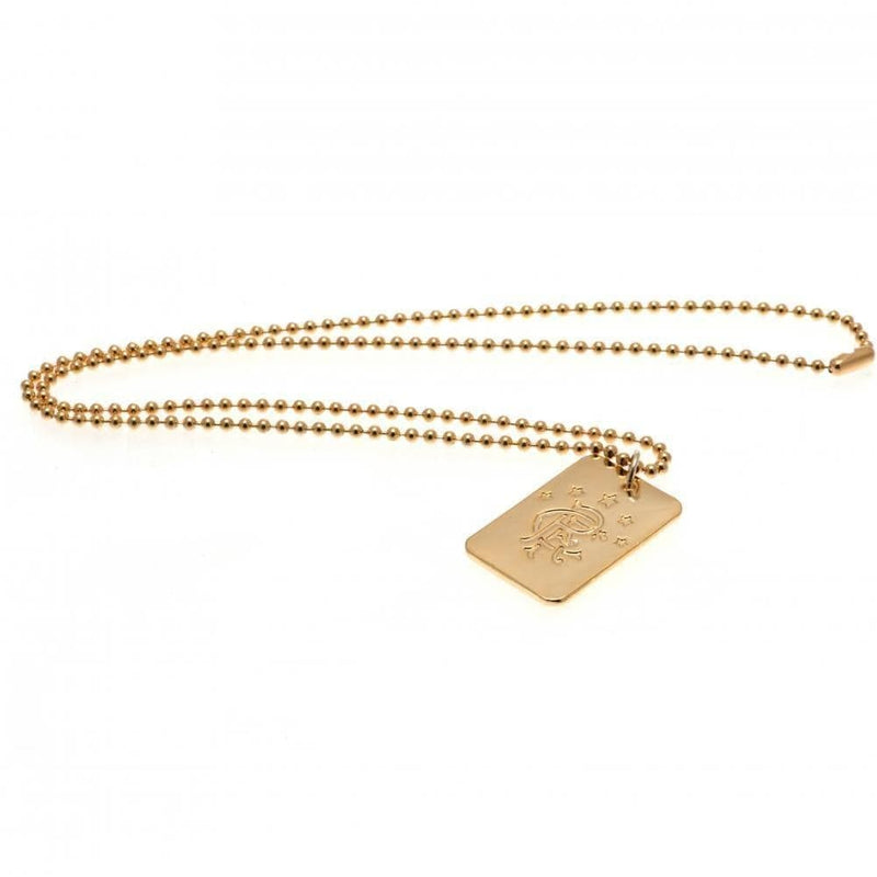 Rangers FC Gold Plated Dog Tag & Chain - Sporty Magpie