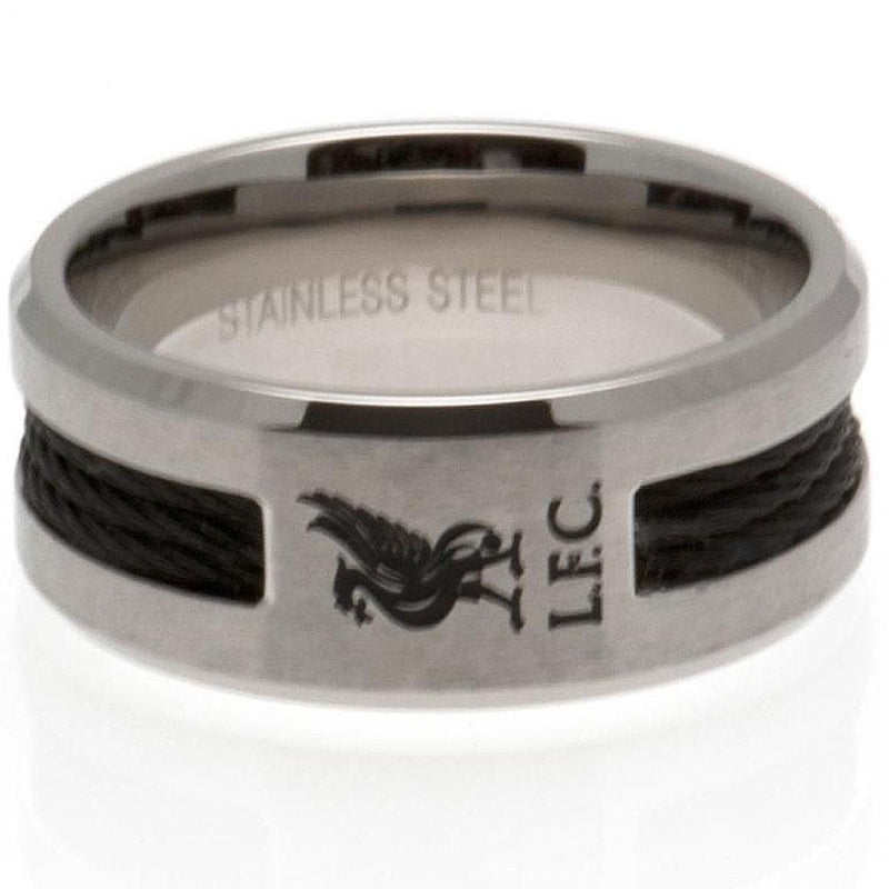 Liverpool FC Black Inlay Ring - Sporty Magpie