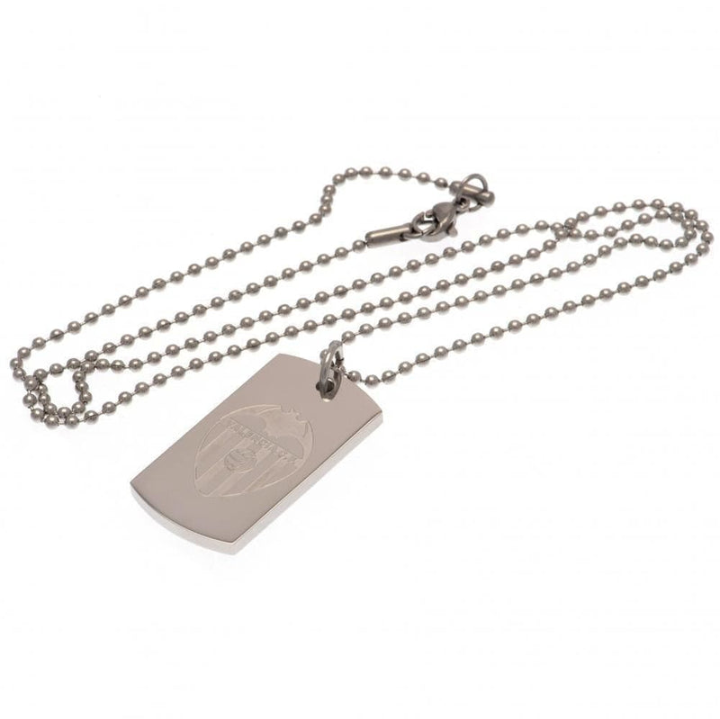 Valencia CF Engraved Dog Tag & Chain - Sporty Magpie