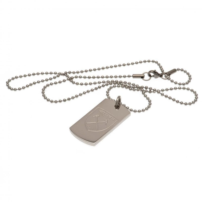 West Ham United FC Engraved Dog Tag & Chain - Sporty Magpie