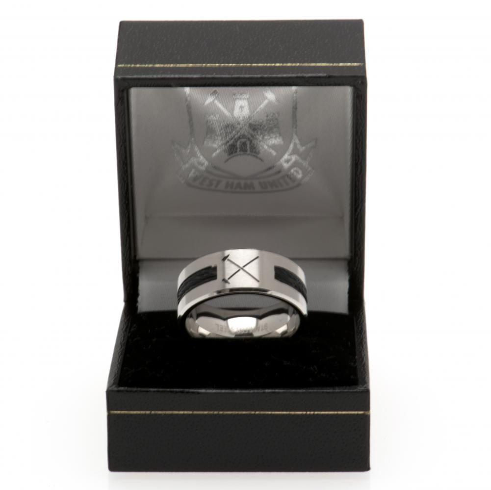 West Ham United FC Black Inlay Ring - Sporty Magpie